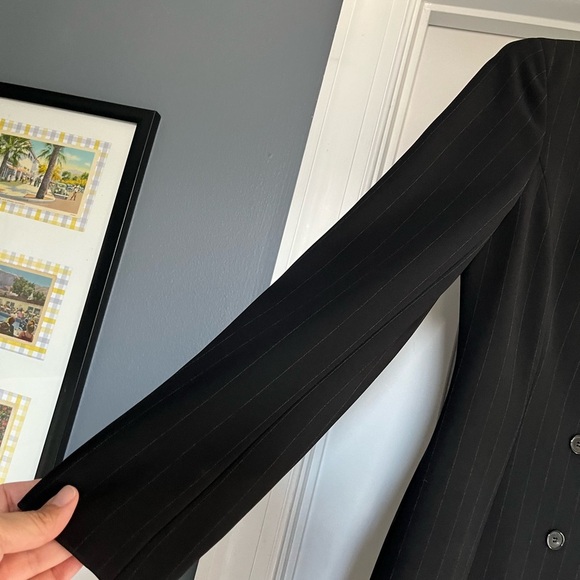 VTG Ann Taylor Elegant Black Double-Breasted Executive Boss Coat Dress Sz 2 EUC - Picture 3 of 16